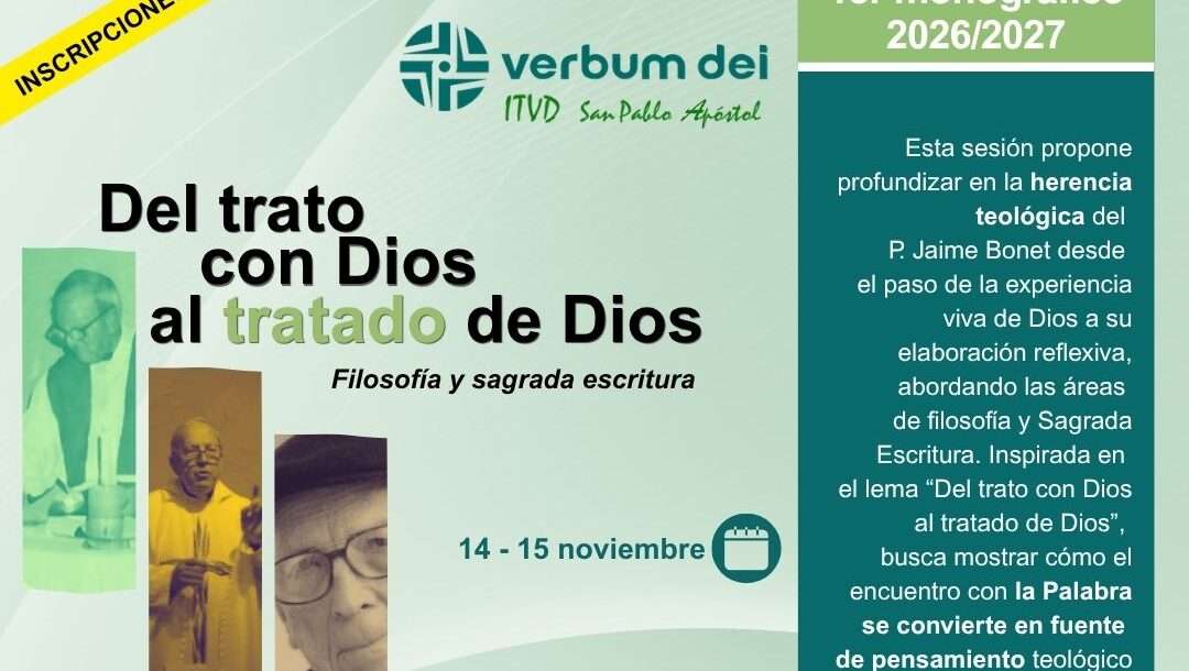 Instituto Teológico Verbum Dei monográfico oración teología Jaime Bonet