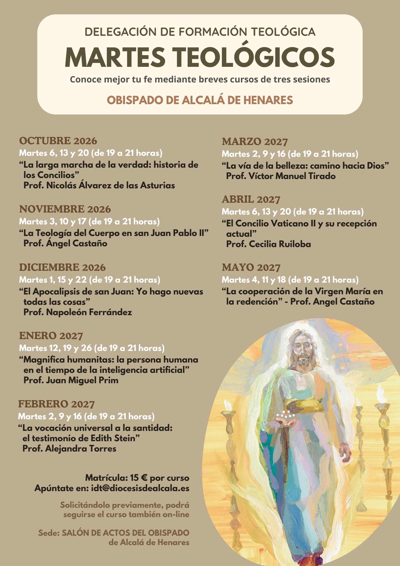 Martes Teológicos 2026 2027 diocesis alcala formacion teologia
